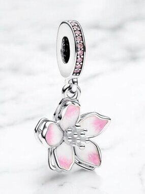 New Authentic PANDORA Pink Cherry Blossom Charm 790667C01